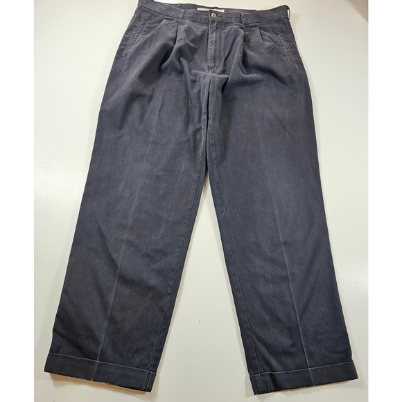 Vintage duckhead 38x30 career casual navy blue slacks pleated *FLAWS* - - Picture 3 of 7